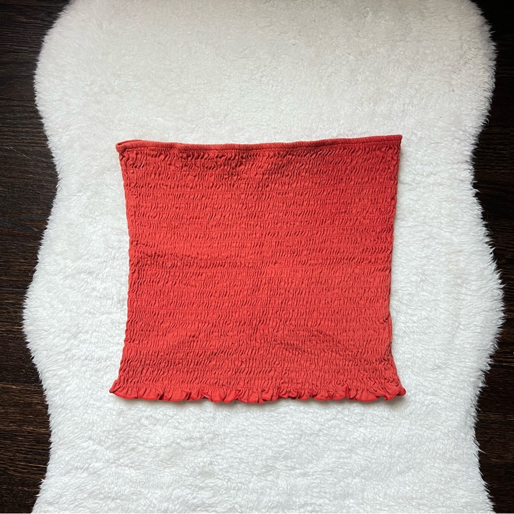 Coral Smocked Tube Top